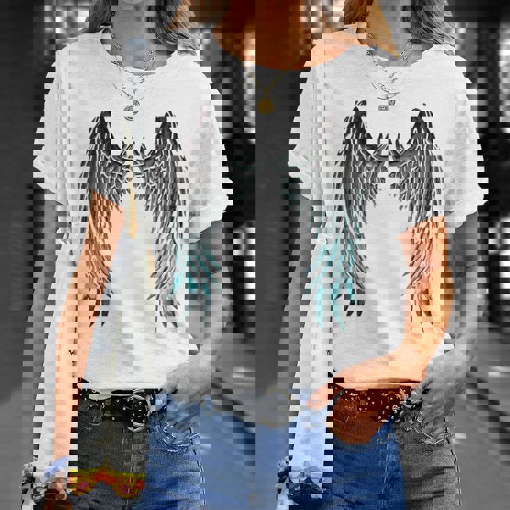 天使の羽 バックプリント Tシャツ 彼女への贈り物