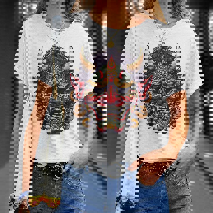 妖怪はにゃおにマスク 日本の悪魔 鬼鬼 鬼 鬼 おにマスク Tシャツ 彼女への贈り物