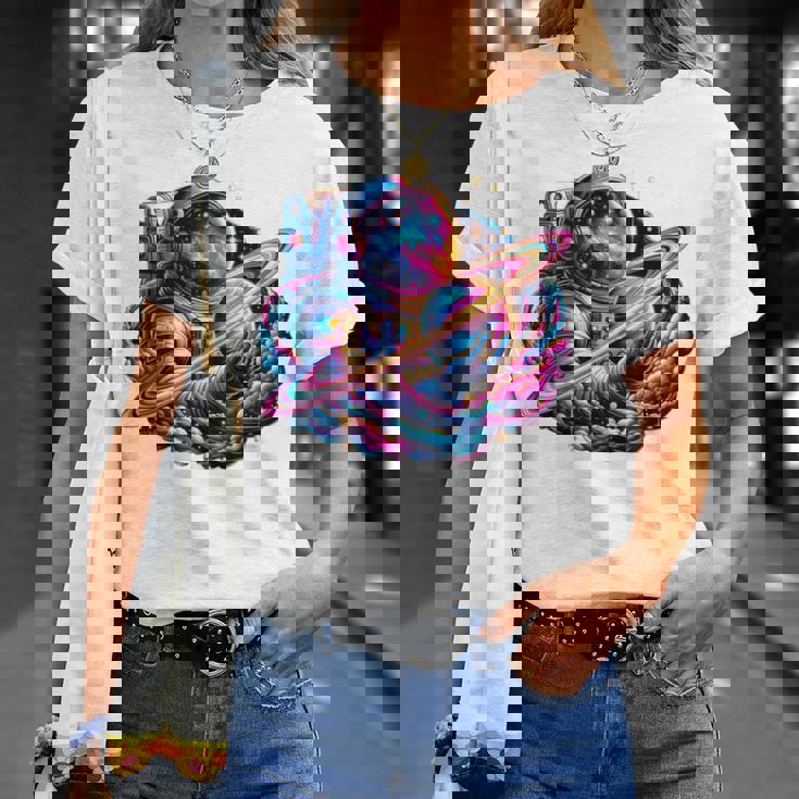宇宙飛行士 惑星 科学 メンズ 宇宙 アート 宇宙飛行士 長袖tシャツ Tシャツ 彼女への贈り物