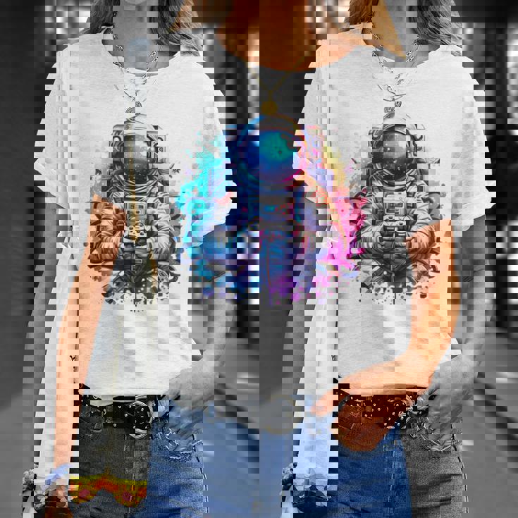 宇宙飛行士宇宙ギフト 科学ギフト 面白い宇宙ゲーマー Tシャツ 彼女への贈り物