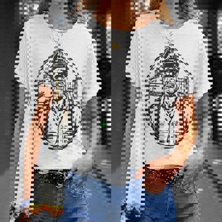 安全に働くおじさん 安全第一 作業員 Tシャツ 彼女への贈り物