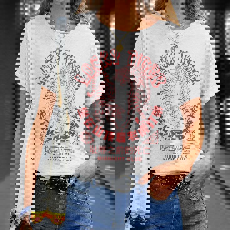 寅年 中華 テイクアウト 料理 アジアン タトゥー レトロ ラーメン Tシャツ 彼女への贈り物