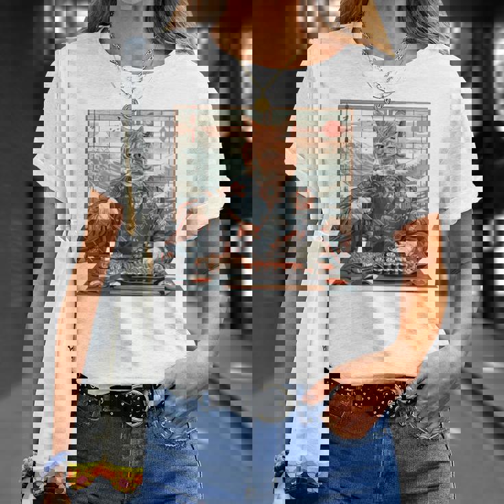 寿司好き ヴィンテージ 子猫 伝統 日本の芸術 猫 長袖tシャツ Tシャツ 彼女への贈り物