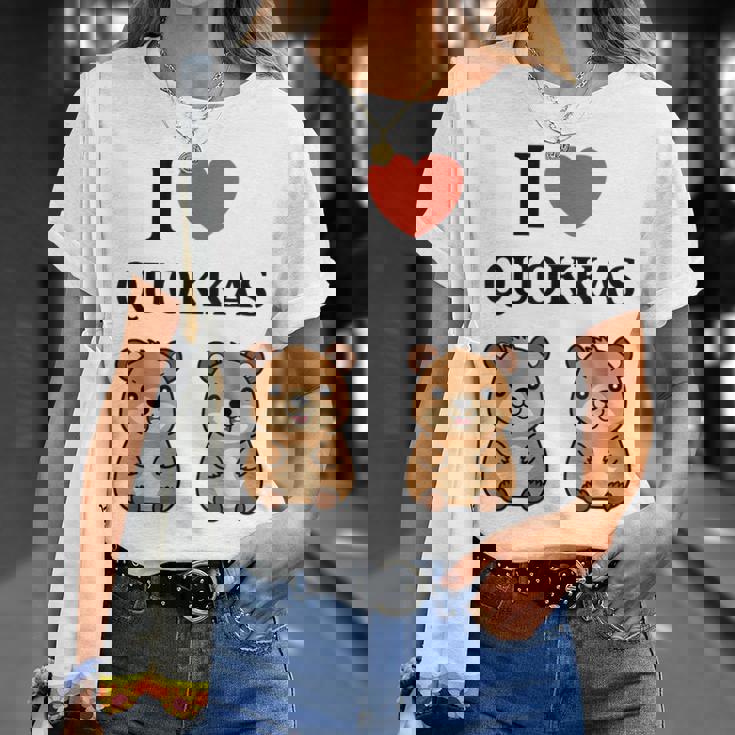 小さな赤ちゃんクオッカのユーモア動物は大好きです私はクオッカが大好きです Tシャツ 彼女への贈り物