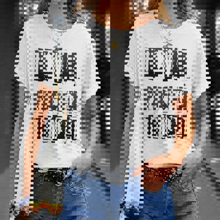 戦争禁止、平和、反戦、戦争禁止 Tシャツ 彼女への贈り物