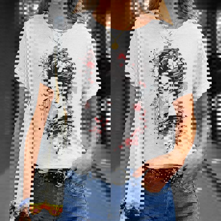 日本の芸者アートグラフィックtシャツ メンズ レディース キッズ Tシャツ 彼女への贈り物