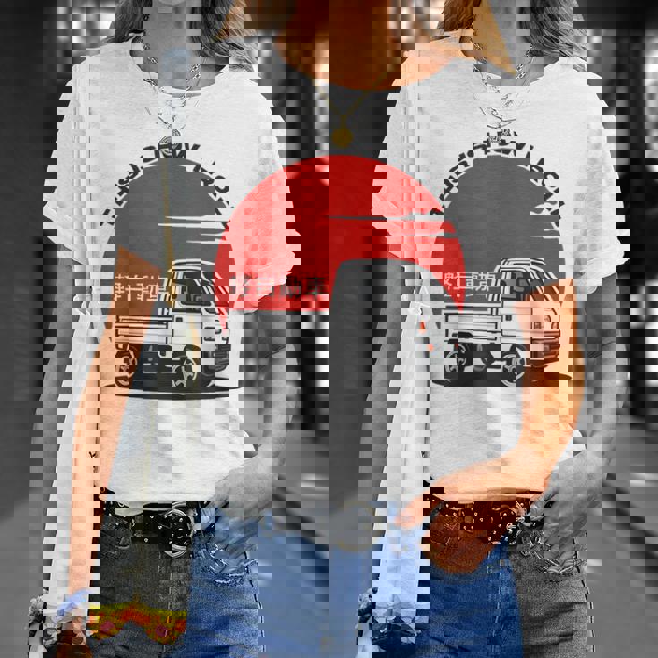 日本ミニトラック 軽自動車 キャブ オーバー コンパクト 四駆 オフロード トラック Tシャツ 彼女への贈り物