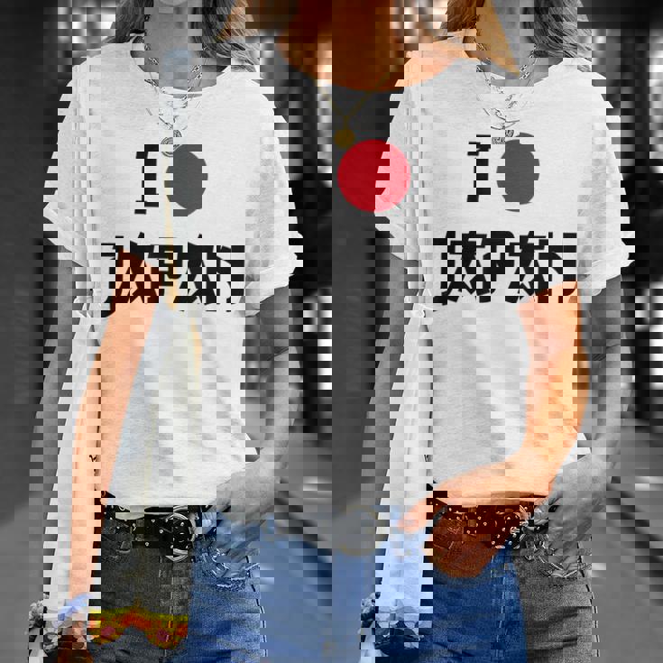 日本国旗 アイラブジャパン 赤日しんとうえんそうギフト Tシャツ 彼女への贈り物