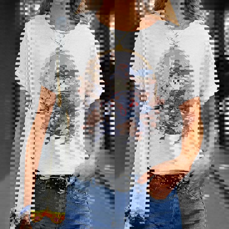 日本美術 うさぎ 忍者 浮世絵 アニメ風 侍うさぎ Tシャツ 彼女への贈り物