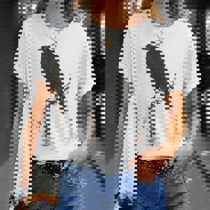 日本美術、浮世絵、河鍋暁斎、カラス 、レトロ、日本文化 Tシャツ 彼女への贈り物