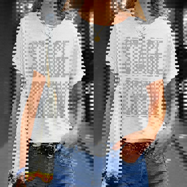 映画、テレビ、劇場、カメラ用のステージクルーが背面にプリントされています。 Tシャツ 彼女への贈り物