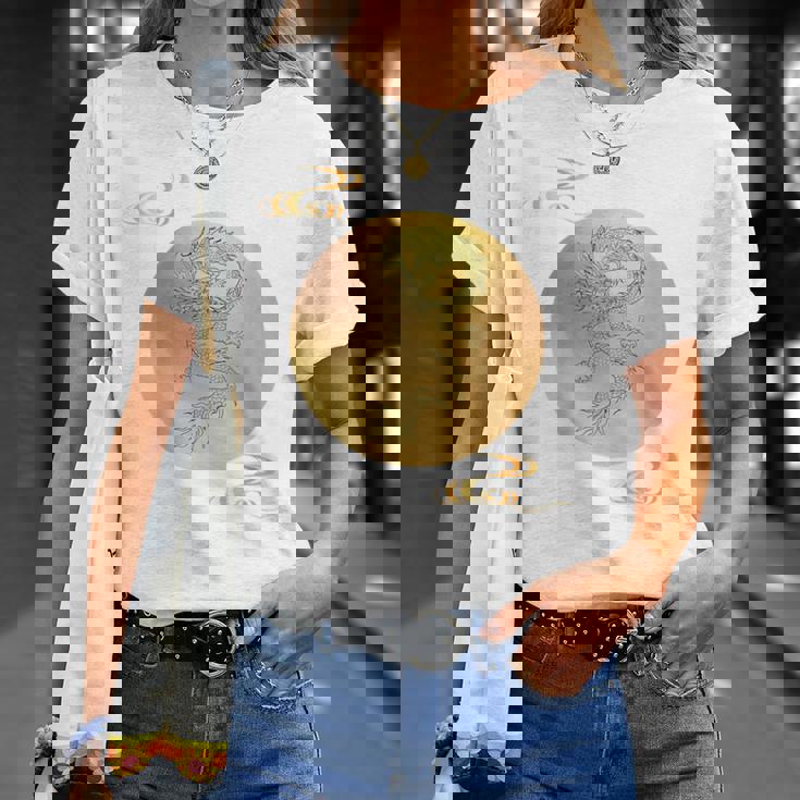 月と龍 満月 龍 Tシャツ 彼女への贈り物