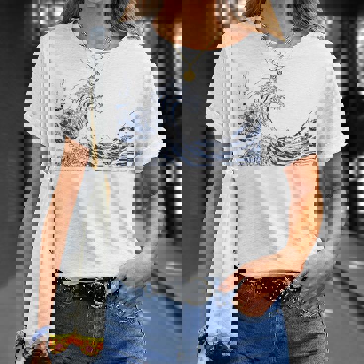 有名ヴィンテージアート グレートウェーブ 葛飾北斎 おしゃれ Tシャツ 彼女への贈り物