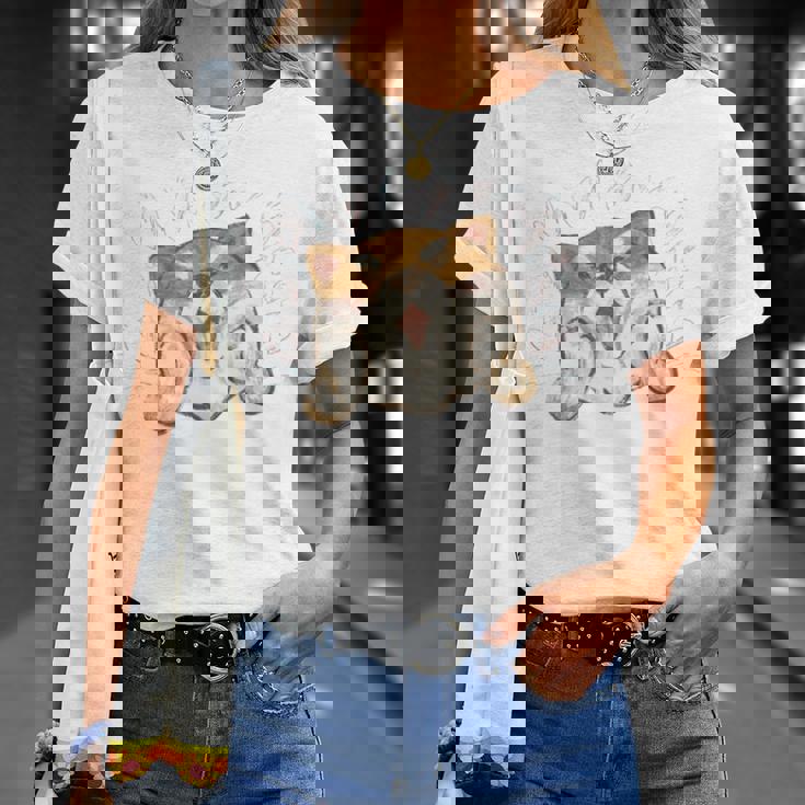 柴犬 かわいい いぬ 子犬 ペット おもしろ 動物 アート イラスト 長袖tシャツ Tシャツ 彼女への贈り物