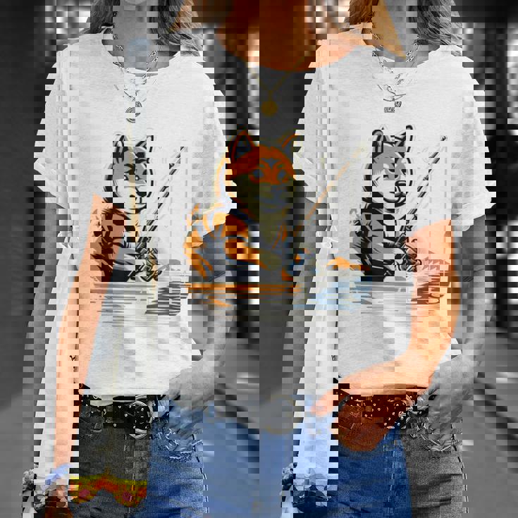 柴犬 犬 イヌ 面白いtシャツ 釣り 釣りバカ 釣り人 メンズ おもしろ 面白い 服 海釣り 川釣り 文字tシャツ 長袖tシャツ Tシャツ 彼女への贈り物