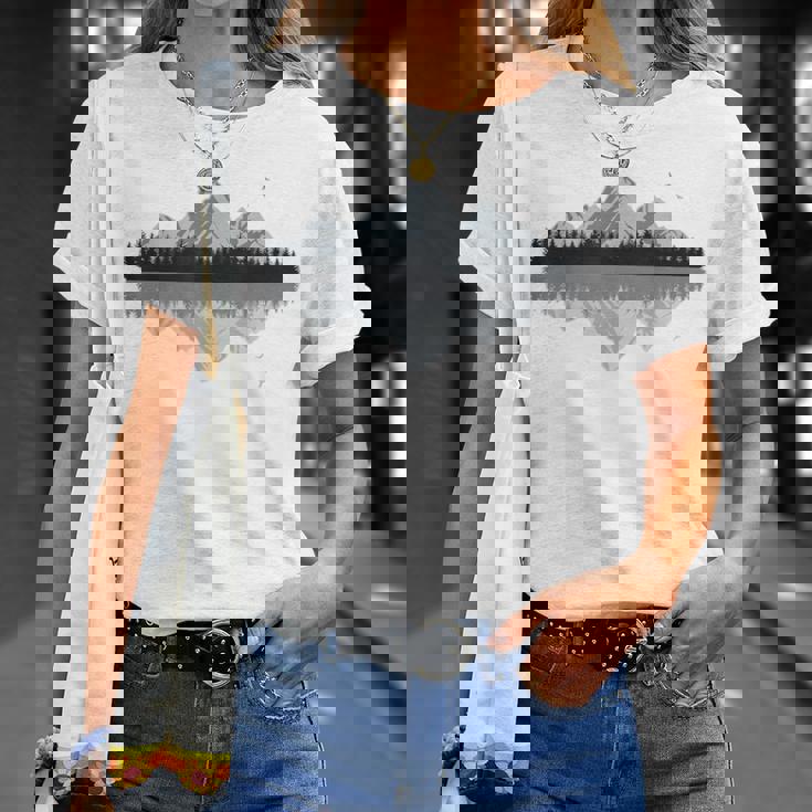 森 山 反射 野生動物 自然 ハイキング ハイカー Tシャツ 彼女への贈り物