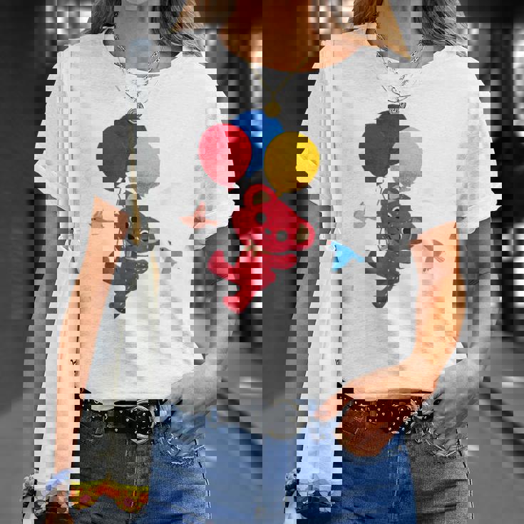 森のぬいぐるみラズ ぷかぷか風船 Tシャツ 彼女への贈り物