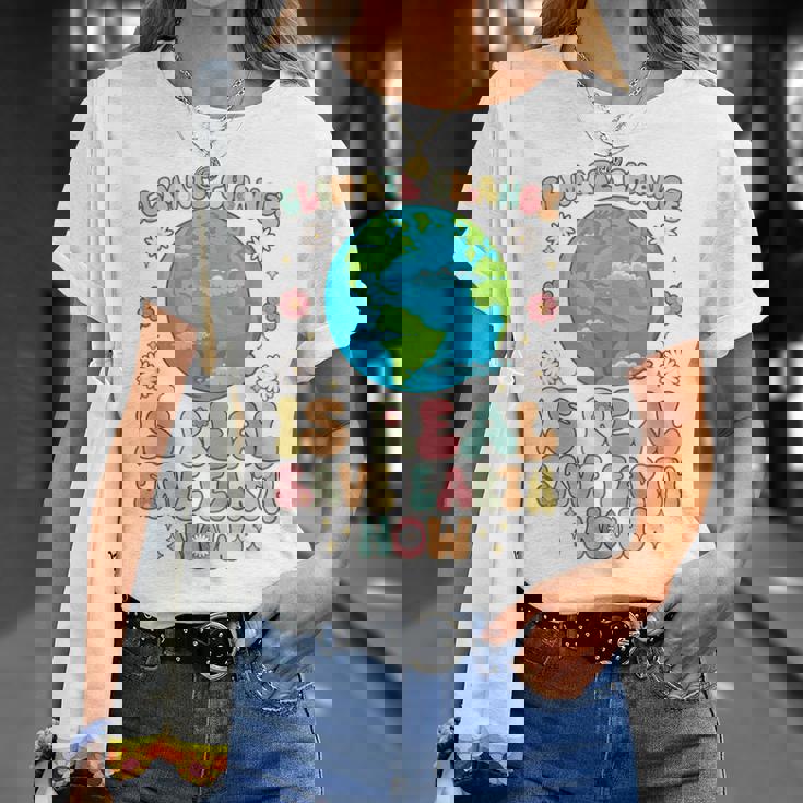 気候変動は本当の地球を救う地球の日 Tシャツ 彼女への贈り物