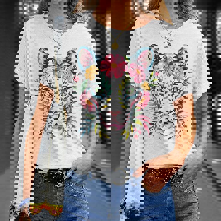 水彩ファンタジー風プーマの花 Tシャツ 彼女への贈り物