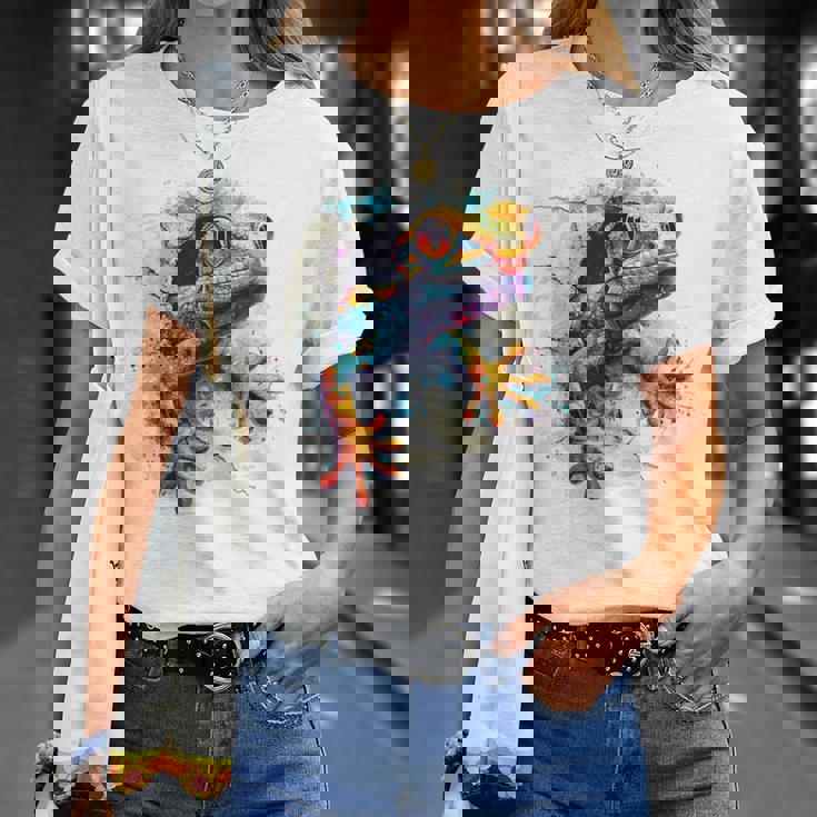 爬虫類とカラフルなヤモリ Tシャツ 彼女への贈り物