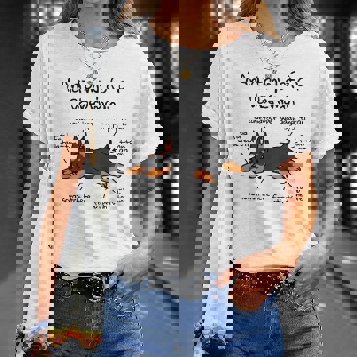 犬の解剖学ドーベルマン犬 長袖tシャツ Tシャツ 彼女への贈り物