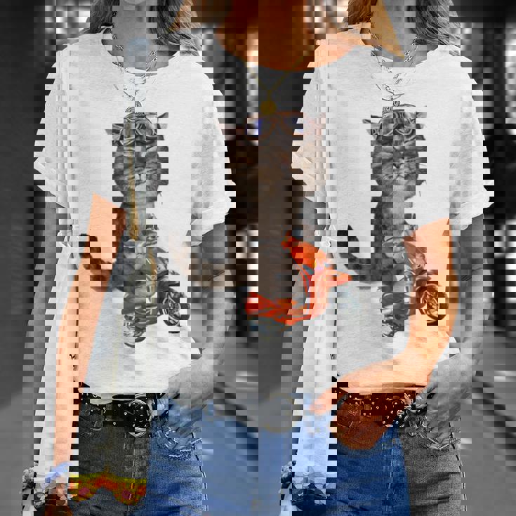 猫 ねこ バイク Tシャツ 彼女への贈り物