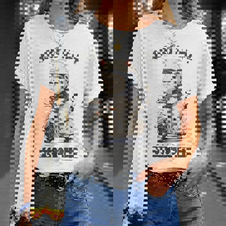 猫 ネコ 白猫 イラスト 原付 スクーター バイク 猫好き バイク好き かわいい おもしろ レトロ Neko Life 長袖tシャツ Tシャツ 彼女への贈り物