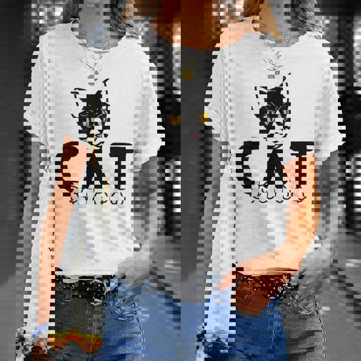 猫 子猫 ハチワレ モノトーン 白 黒 かわいい ユニーク Tシャツ 彼女への贈り物