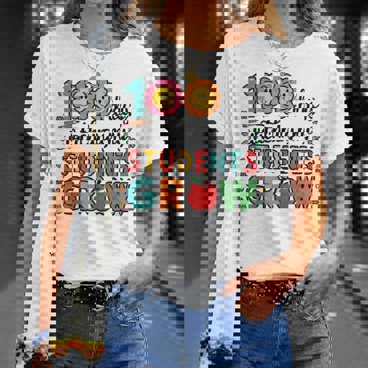 生徒たちが幸せに育つ100日間の学校を見る Tシャツ 彼女への贈り物