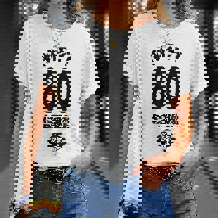 生涯現役 この身体８０年目 まだまだ行くぜ ハッピー ８０歳 傘寿祝い 長寿祝い おもしろ 傘寿 Tシャツ 彼女への贈り物