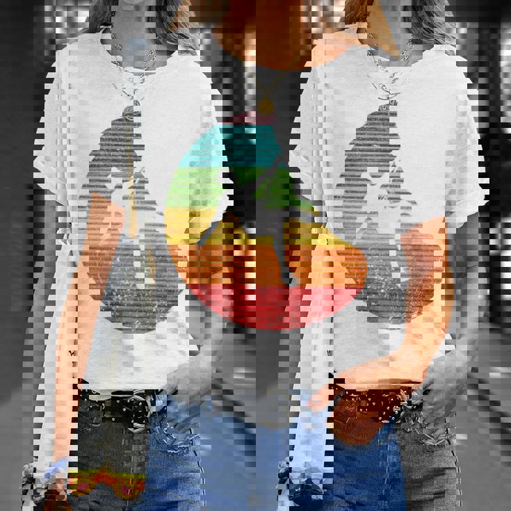 バックプリント 登山、ボルダリング、フリークライミングシルエット Tシャツ 彼女への贈り物