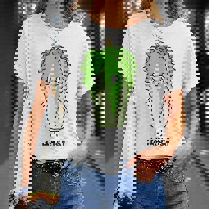 白菜 ハクサイ 顔 イラスト かわいい おもしろ 面白い 簡単 シンプル ゆるい 野菜 Tシャツ 彼女への贈り物