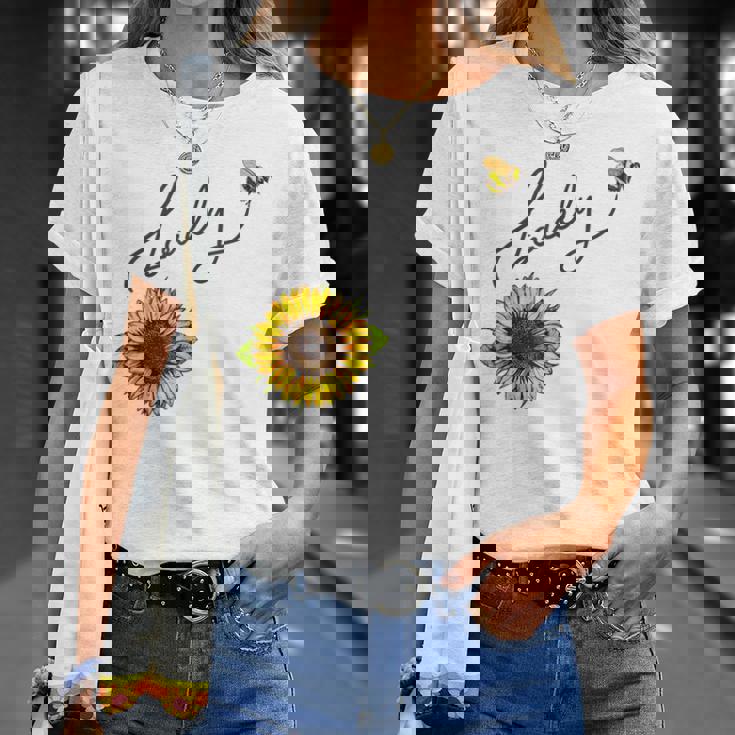 秋のひまわり マルハナバチ 面白いひまわり蜂 秋の愛 Tシャツ 彼女への贈り物