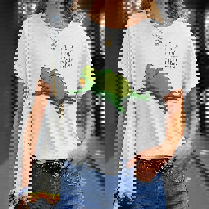 終わった、リラックスしているカエル、カエル好きの面白いカエル、カエル Tシャツ 彼女への贈り物