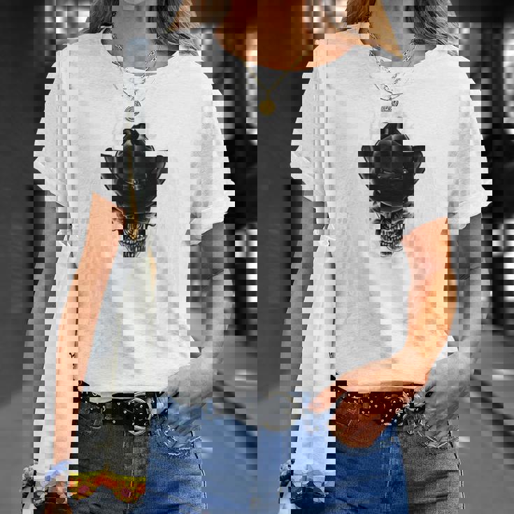 羽の天使の翼 カウボーイスカル 背中 Tシャツ 彼女への贈り物