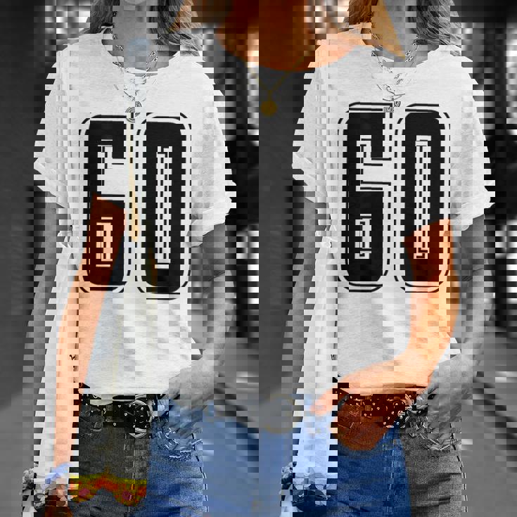 背番号 60 チーム短大スポーツ背番号付きユニフォーム Tシャツ 彼女への贈り物