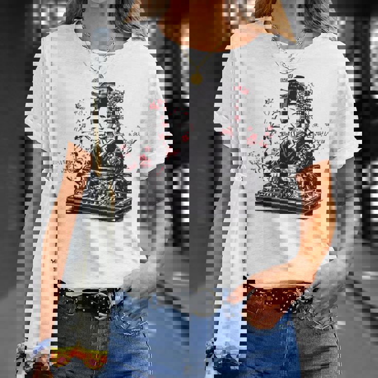 芸者 Dj 着物 和 美的 原宿 Tシャツ 彼女への贈り物
