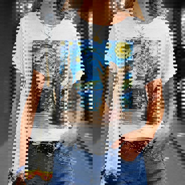 芸術的なシマリスシャツ ゴッホスタイル 星月夜 シマリス Tシャツ 彼女への贈り物