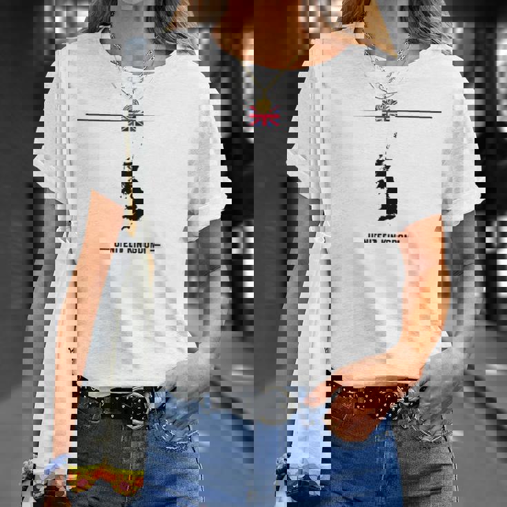 英国の国旗と地図と国の名前 イギリス Tシャツ 彼女への贈り物