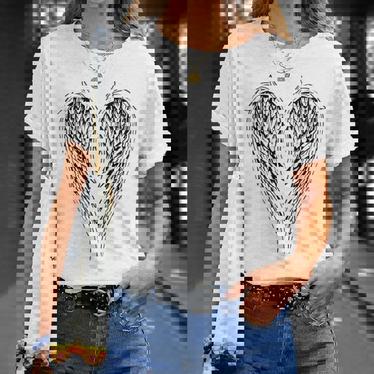 裏側の天使の羽 Tシャツ 彼女への贈り物