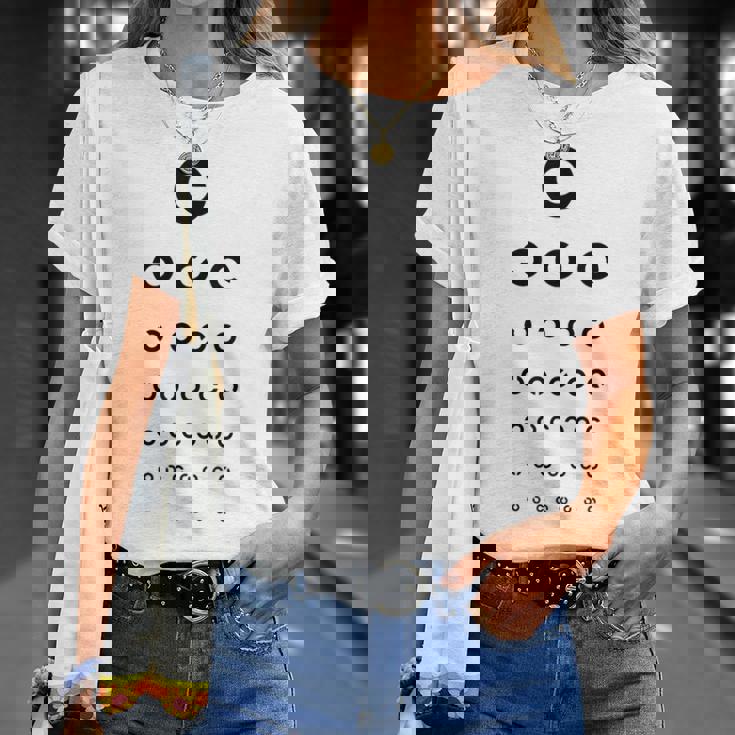 視力検査眼鏡屋面白い Tシャツ 彼女への贈り物