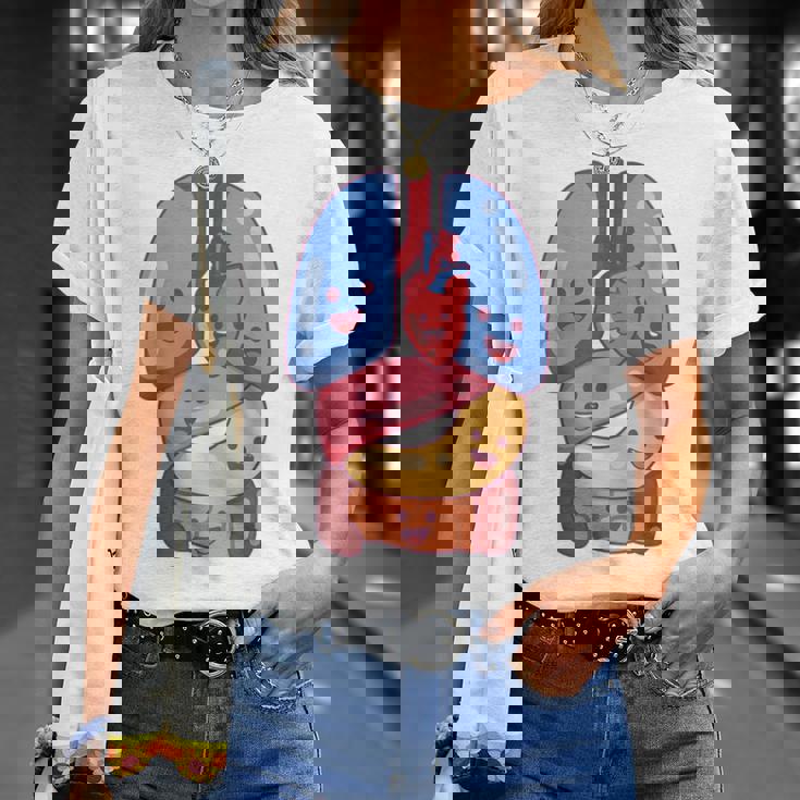 解剖学 生理学 心臓 肺 生命 器官 イラスト Tシャツ 彼女への贈り物