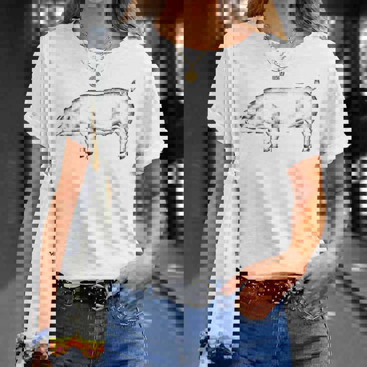 豚 豚モチーフ ピグレット 農家 農家 Tシャツ 彼女への贈り物