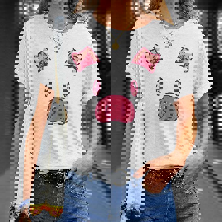 豚の顔 かわいいハロウィン 豚 動物 コスチューム メンズ レディース キッズ Tシャツ 彼女への贈り物