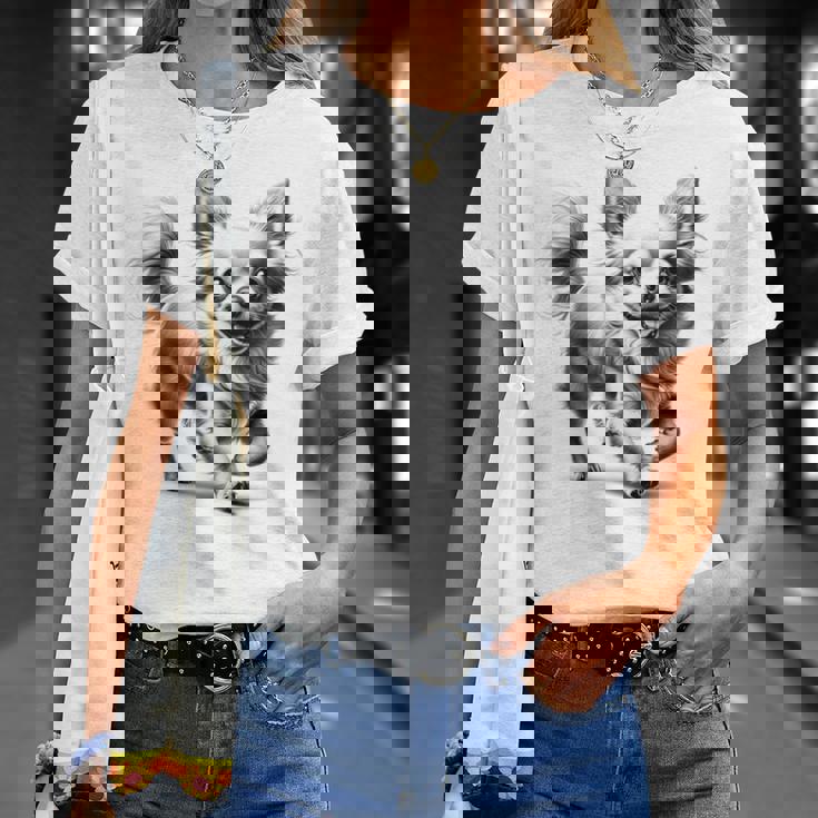 超かわいいチワワ フォトリアリスティック描画スタイル Tシャツ 彼女への贈り物