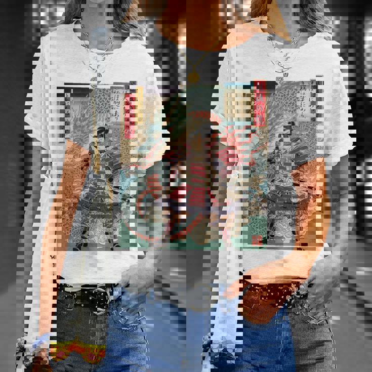 越後の龍 上杉謙信 長尾景虎 毘沙門天 軍神 バックプリント Tシャツ 彼女への贈り物