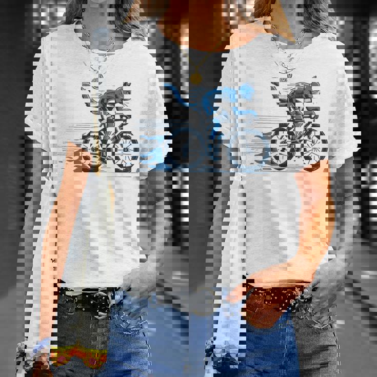 趣味のサイクリストのためのおしゃれな面白いロードバイク猫。 Tシャツ 彼女への贈り物