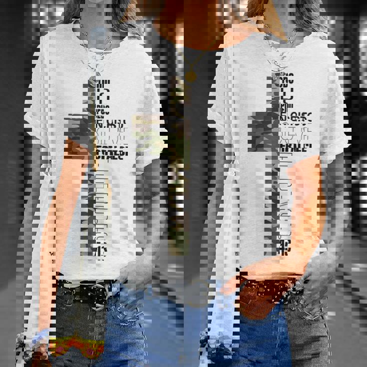 迷彩 スペイン語 聖書 一節 クリスティアーノerso Tシャツ 彼女への贈り物