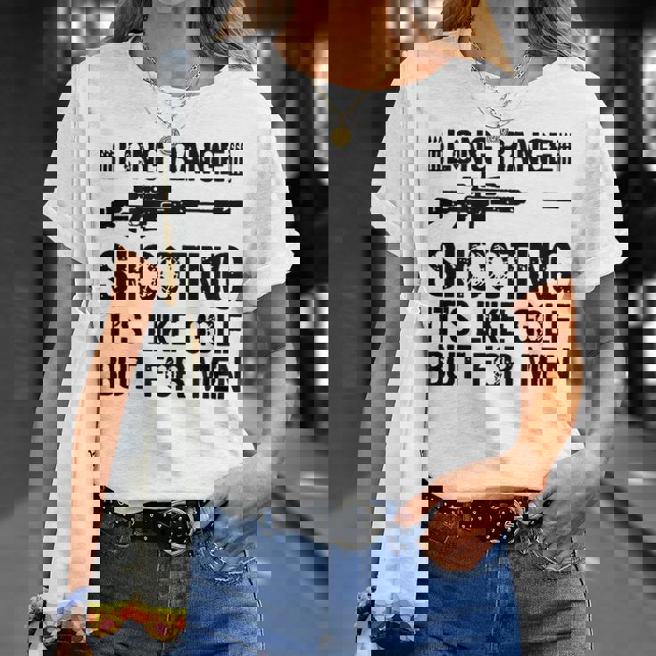 長距離射撃 It's Like Golf But For 背面 Tシャツ 彼女への贈り物