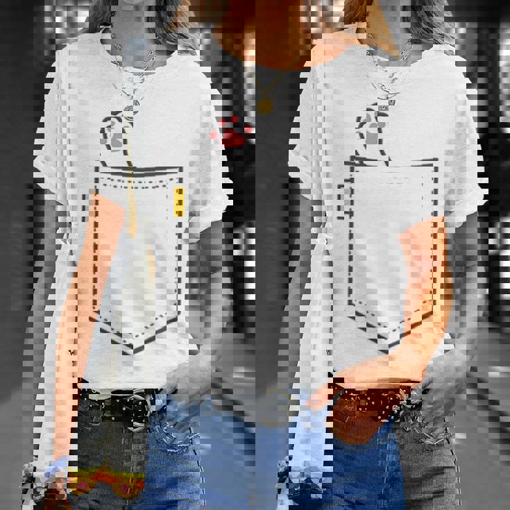 隠れネコ ねこ 猫 隠す 猫好き 猫の足 猫足 肉球 白猫 ワンポイント ポケット デザイン かわいい おもしろ Tシャツ 彼女への贈り物